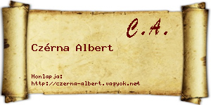 Czérna Albert névjegykártya