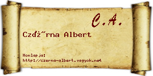 Czérna Albert névjegykártya